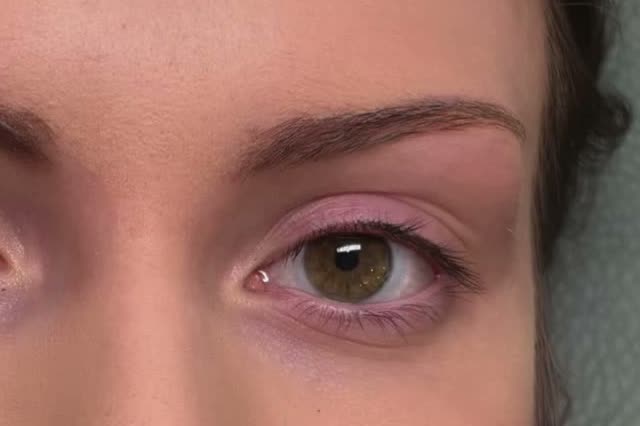Natural lashes before a Korean lash lift at Sugar Pie Lashes